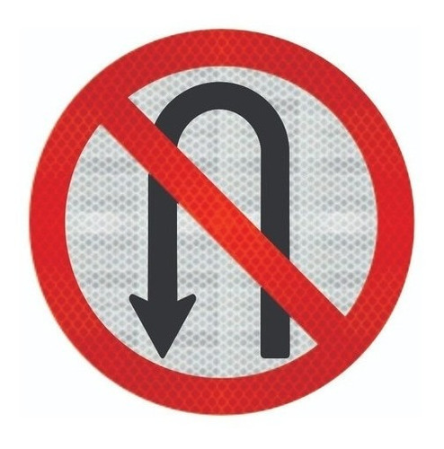Imagem 1 de 3 de Placa De Sinalização (proibido Retornar A Esquerda) R-5a Ti