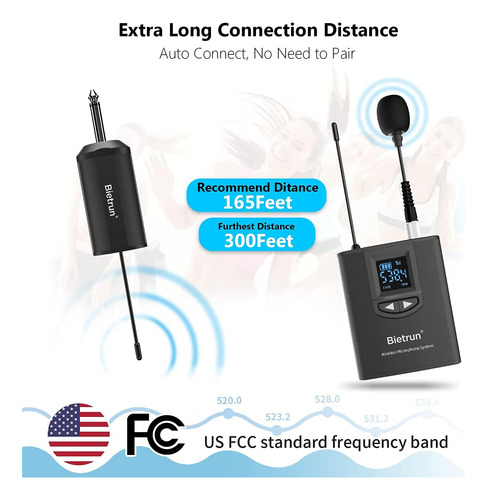 Uhf - Sistema De Micrófono De Solapa Inalámbrico Lavalier, M