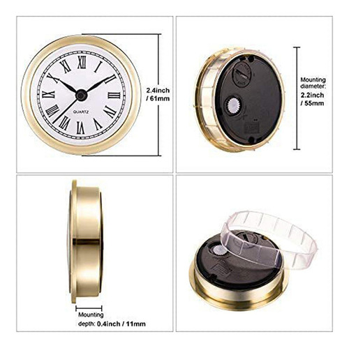 A 5 X 2.4in Reloj De Insertar Movimiento Reloj De Dorado