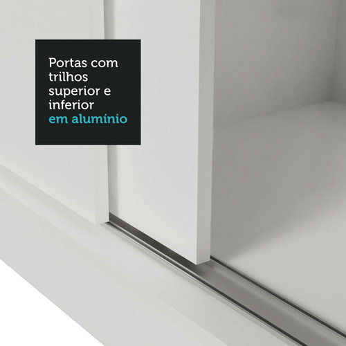 Guarda-roupa Casal 3 Portas Espelho Sublime Plus Madesa Cor Branco