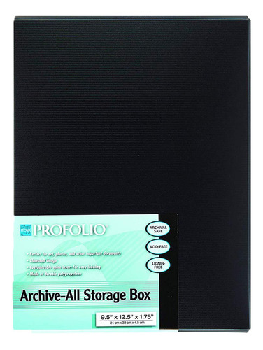 Itoya Archive-all Caja De Almacenamiento - Profolio Negro 9 
