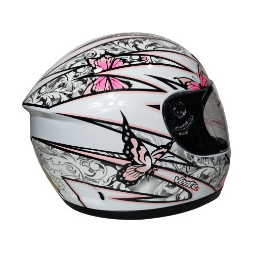 Imagen 3 de 8 de Casco Vento Con Gráficos Mariposa - Dama - Gkmotos.uy