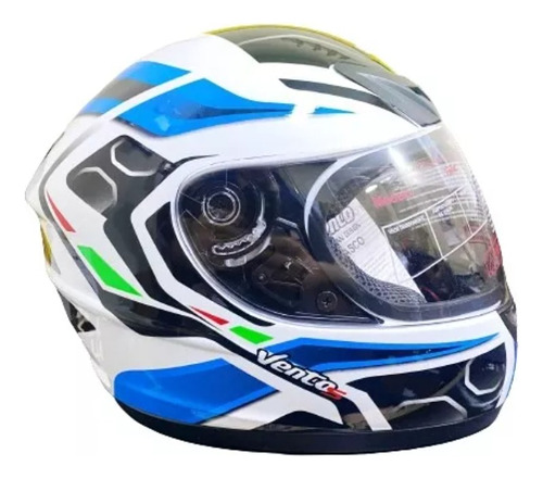 Casco Integral Vento - Azul Y Blanco