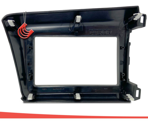 Imagem 4 de 8 de Moldura Painel 2 Din Multimidia Dvd Mp5 Civic 2012 2013 2014 Cinza