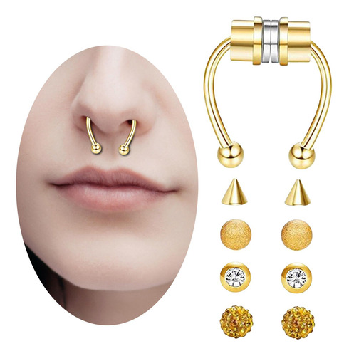 Anillo De Nariz Falsa Piercing Falso Magnético Septum Moda