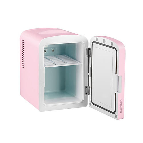 Imagen 2 de 2 de Mini Refri Portatil Con Espejo Chefman Rj48-m-pink-ds