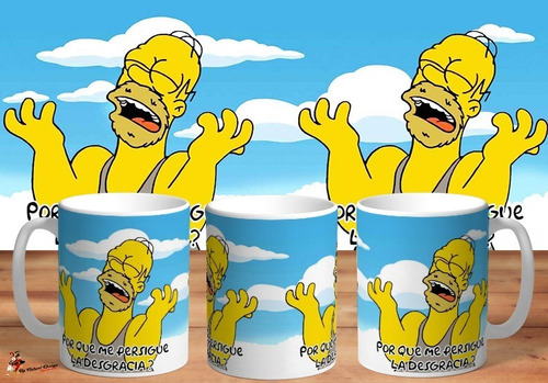 Taza Homero Simpsons Por Que Me Persigue La Desgracia 4k Art
