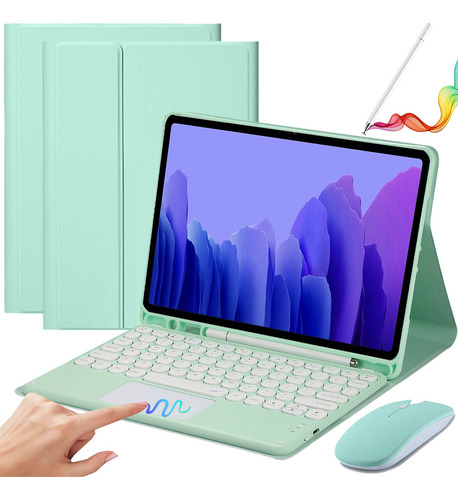 Funda C/teclado Táctil Mouse Lápiz P/galaxy Tab A7 10.4'' Ñ