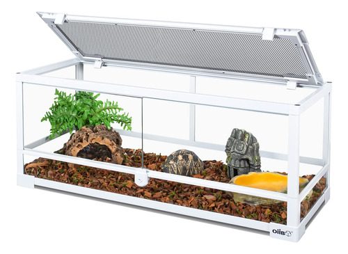 Oiibo Terrario De Reptiles De Tanque Largo De Vidrio Complet