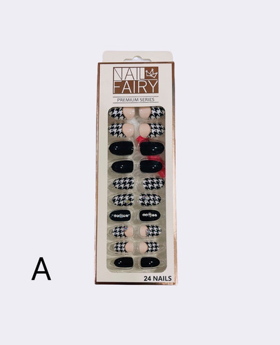 Imagen 1 de 3 de 24u Uñas Postiza Con Pegamento Nail Fairy Premium Series