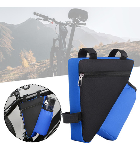 Bolsa Triangular Para Bicicleta, De Tela Oxford, Azul