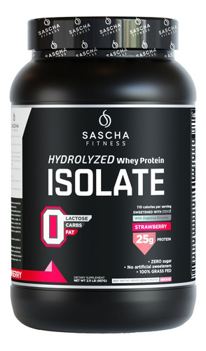 Suplemento en polvo Sascha Fitness  Hydrolyzed Whey Protein Isolate proteínas sabor strawberry en pote de 957g