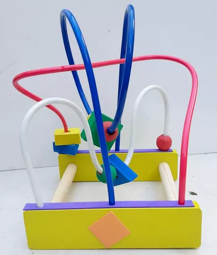 Kit com 4 Piões em Madeira colorido brinquedo educativo clássic