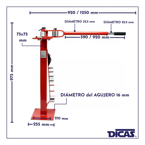 Dobladora Curvadora De Fierro Y Pletinas Con Pedestal