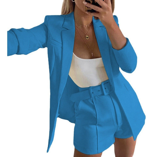 Nihay Conjunto De 2 Shorts Y Blazer De Moda Para Mujer