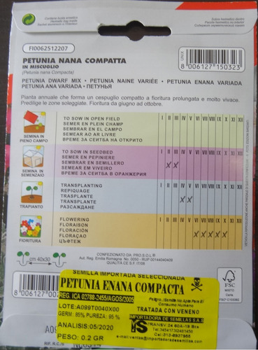 Semillas De Petunia Enana X 0,2 Gr (floral)