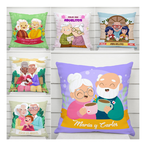 10 Plantillas Dia Del Abuelo P/cojines Sublimar Png Mockups