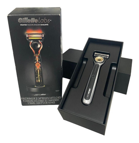 Kit Gillette Labs Navalha Aquecida Com Estojo Carregamento Cor Preto