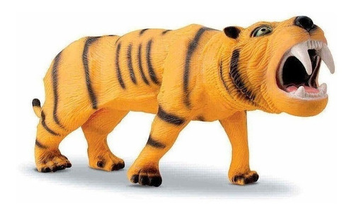 Boneco Tigre Dente De Sabre Em Vinil Real Animals - Bee Toys