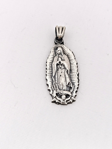 Virgen Guadalupe En Plata 925 Dije Medalla De (13x25mm)