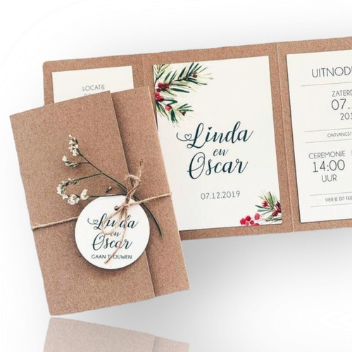 120 Tarjetas Invitación Boda Ecologicas  10 Docenas