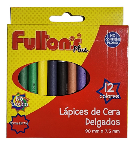 Lapices De Cera Crayones 12 Colores