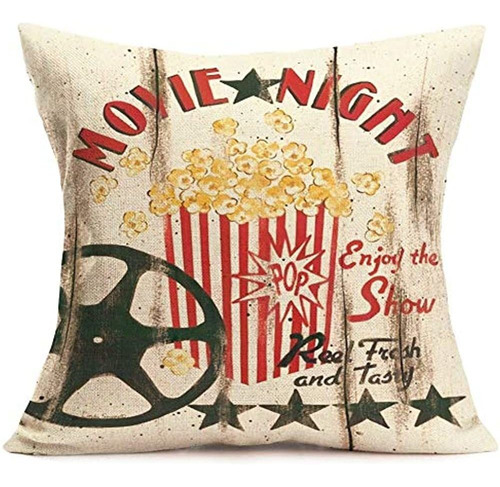 Fukeen Movie Night Throw Pillow Cover Fondo De Madera Vintag