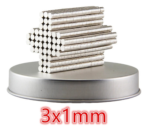 Iman De Neodimio Miniatura 3x1mm Disco 100 Unidades Efe