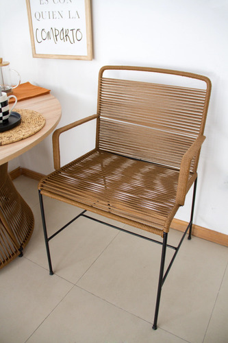 Silla Amsterdam Con Apoya Brazo X2 / Envío A Todo El Pais Marrón Yute