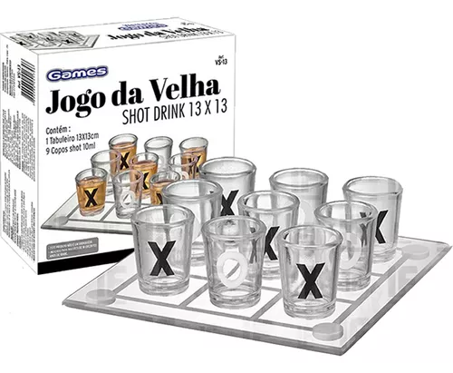 Jogo Da Velha Com Copos Drink Shot Dose 10ml Jogo De Bebida