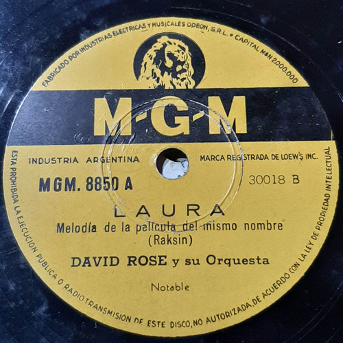 Pasta David Rose Su Orquesta Mgm C276