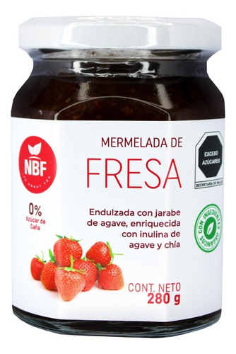 Mermelada De Fresa 280gr Con Jarabe De Agave Nbf