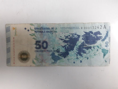 Billete De 50 Pesos Malvinas Reposicion Bott. N° 4203. Mira!