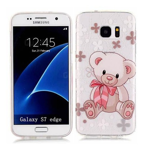 Forro Samsung S7 Edge Transparente Goma Dura Teddy Bear Usa