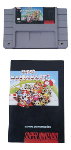 Jogo Super Mario Kart Super Nintendo Original Com Manual