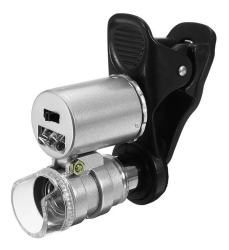Mini Microscópio Lupa 60x Leds Manual Ou Celular Tubo Metal