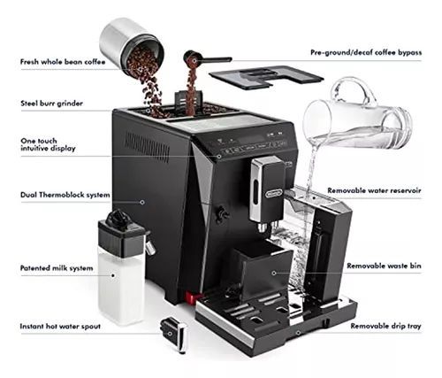 De'Longhi ECAM44660 Eletta - Máquina de café expreso, capuchino y café  totalmente automática con sistema One Touch LatteCrema y menú de bebidas de