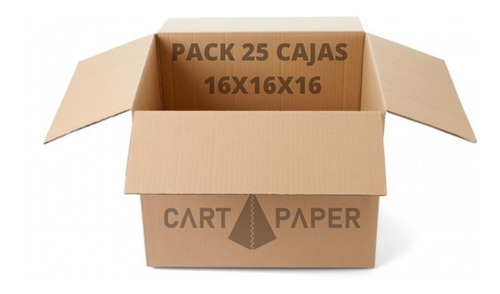 Imagen 1 de 4 de Cajas De Cartón 16x16x16 / Pack 25 Cajas / Cart Paper