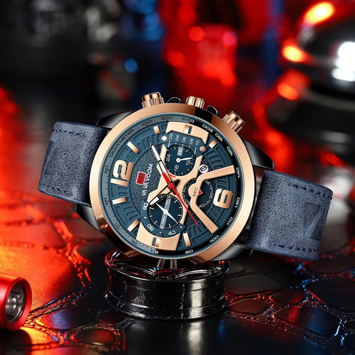 Reloj Hombre Caballero Casual Cuarzo Cuero A Inoxidable