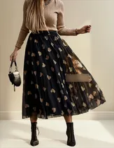 Comprar Falda Love Plisada De Tul Con Corazones Midi Arma Tu Look