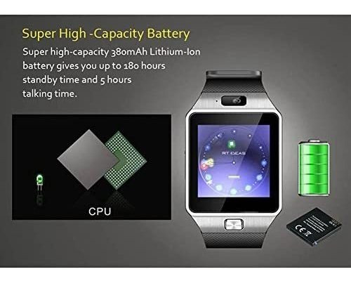 Imagen 6 de 9 de Reloj Inteligente Unisex Padgene Dz09 - Negro C/plata