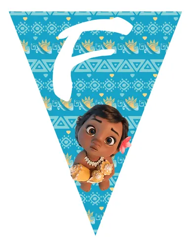Kit Imprimible Felíz Cumpleaños Moana Banderín Cartel