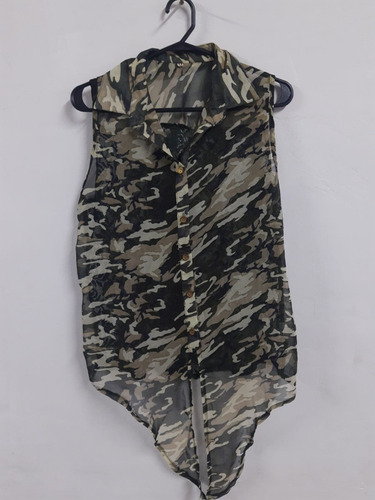 Camisa De Mujer Sin Mangas. Camuflada Talle L. Impecable 