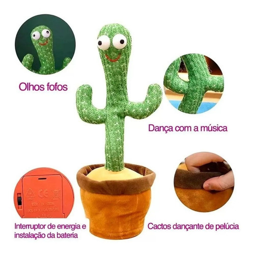 El peluche Dancing Cactus canta y repite lo que dice