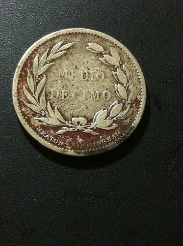 Moneda De Ecuador 1/2 Decimo Heaton Birmingham 1884 