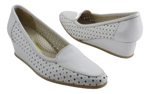 Imagen 2 de 3 de Oferta: Calzado Cuero Blanco, Dama, Enfermeras, Único Par 38