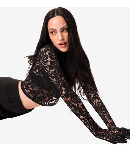 Top London De Encaje Con Guantes - Blusa Elegante Mujer