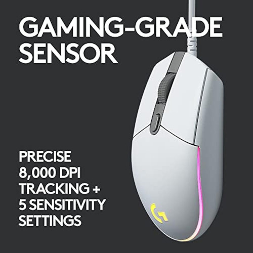 Logitech G G102 Light Sync Gaming Mouse, 8000 Dpi,