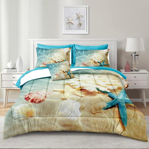 Bedbay Coastal Bedding Juego De Edredón Tamaño King Con Sába