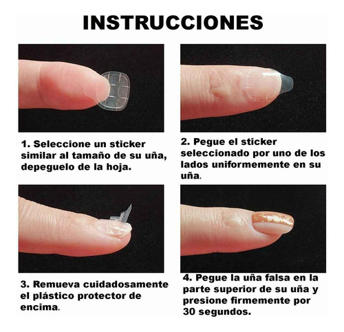Imagen 4 de 9 de 240 Gomas Adhesiva En Gel Pegante Para Uñas Press On Stickon